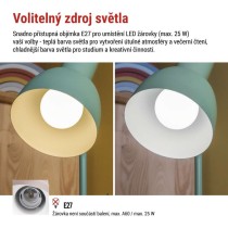 Stolní lampa POPPY na žárovku E27, zelená
