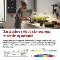 Lampa LED GROW do uprawy roślin - sadzonki 15 W, timer, biała