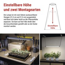 Pflanzenlampe LED Vollspektrum für Aussaat, 28 LEDs, Zeitschaltuhr