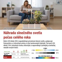 LED GROW pestovateľská lampa 7 W, časovač, stmievateľná lampa, biela