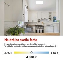 LED prisadené svietidlo FLORI štvorcový, biele, 18W, neutrálna biela