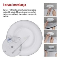 Oprawa LED FLORI okrągła, czarny, 18W, neutralna biel