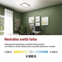 LED prisadené svietidlo FLORI štvorcový, čierné, 18W, neutrálna biela