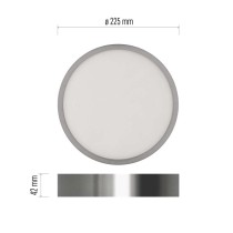 LED šviestuvas NEXXO šlifuoto nikelio, 22,5 cm, 21 W, šiltai / neutraliai baltas