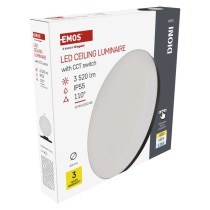 LED-es felületi lámpatest DIONI kerek, fekete, 32W, változtatható CCT-vel