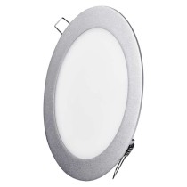 LED panel, vgradni, okrogel, srebrn, 12,5W, nevtralno bela