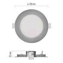LED podhledové svítidlo NEXXO stříbrné, 12 cm, 7 W, teplá/neutrální bílá