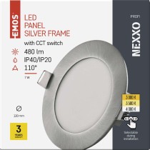 LED podhledové svítidlo NEXXO stříbrné, 12 cm, 7 W, teplá/neutrální bílá