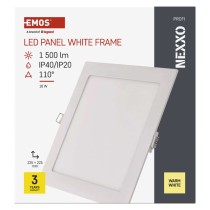 LED vstavané svietidlo NEXXO, štvorec, biely, 18W, teplá biela