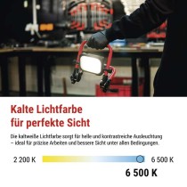 LED-Strahler ACCO, wiederaufladbar, tragbar, 20 W kaltweiss
