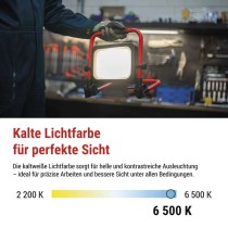 LED-Strahler ACCO, wiederaufladbar, tragbar, 50 W kaltweiss