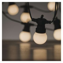 LED světelný řetěz – 10x párty žárovky mléčné, 5 m, venkovní i vnitřní, teplá bílá