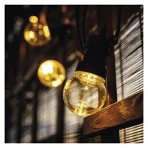 LED světelný řetěz – 10x párty žárovky čiré, 5 m, venkovní i vnitřní, teplá bílá