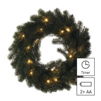 LED jõuluvanik, 40 cm, 2x AA, tuppa, soe valge, ajasti