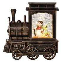 LED Weihnachts-Lokomotive 17x16 cm, 3x AA, Innen, warmweiss, Timer
