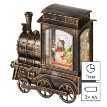 LED Weihnachts-Lokomotive 17x16 cm, 3x AA, Innen, warmweiss, Timer