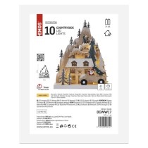 LED karácsonyi tájkép, fa, 22 cm, 2x AA, beltéri, meleg fehér, időzítő