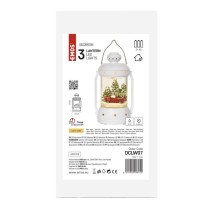 LED Weihnachtslaterne, 19,5 cm, 3x AA, Innen, warmweiss, Timer