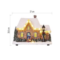 LED vianočný domček, 20,5 cm, 3x AA, vnút., teplá biela