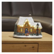 LED vianočný domček, 20,5 cm, 3x AA, vnút., teplá biela