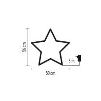 Dekoracja ogrodowa - 90 LED gwiazda metalowa 56 cm, ciepła biel, IP44