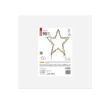 Dekoracja ogrodowa - 90 LED gwiazda metalowa 56 cm, ciepła biel, IP44