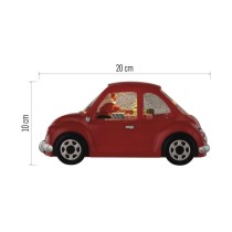LED-dekoratsioon – auto jõulumehega, 10 cm, 3x AA, tuppa, soe valge, ajasti