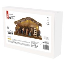 LED karácsonyi betlehem, 17 cm, 2x AA, meleg fehér, időzítő