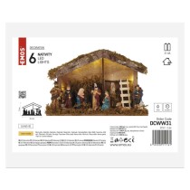 LED karácsonyi betlehem, 17 cm, 2x AA, meleg fehér, időzítő