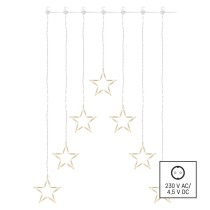 Dekoracje - 70 LED sople gwiazdki 67x125 cm ciepła biel, IP44