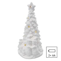 Dekoracje - 4 LED choinka ceramiczna 33,5 cm 2x AA, ciepła biel, IP20