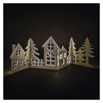 LED dekorace dřevěná - vesnička, 60 cm, 2x AA, teplá bílá, časovač