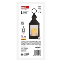 LED dekorace – lucerna antik černá blikající, 3x AAA, vnitřní, vintage, časovač