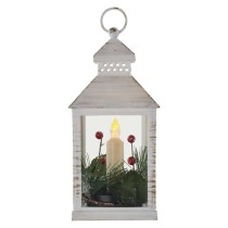 LED dekoracija – božična laterna s svečko, 23 cm, 3x AAA, notranja, vintage