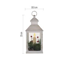 LED dekoracija – božična laterna s svečko, 23 cm, 3x AAA, notranja, vintage