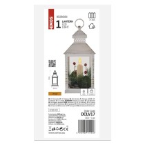 LED dekoracija – božična laterna s svečko, 23 cm, 3x AAA, notranja, vintage