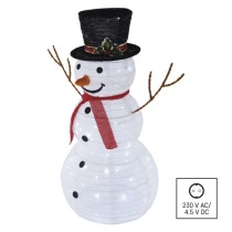 Dekoracje - 30 LED składany bałwanek, 90 cm, zimna biel, IP44