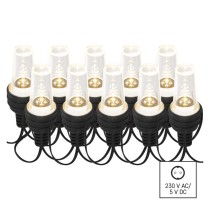 LED světelný řetěz – 10x párty žárovky, 4,5 m, venkovní i vnitřní, studená bílá