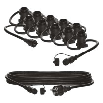 Łańcuch party na żarówkę 10x E27 7,35 m + wtyczka 5m, IP44