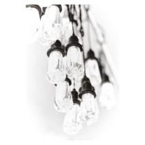 LED světelný řetěz – 16x párty žárovky čiré, 7,6 m, venkovní i vnitřní, teplá bílá