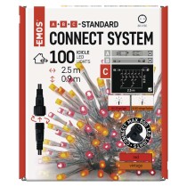 Standard LED spojovacia reťaz pulzujúca – cencúle, 2,5 m, vonkajšia, červená/vintage