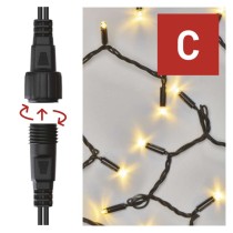 Oświetlenie łączone Profi - łańcuch 50 LED 5m ciepła biel, czarny przewód, IP44