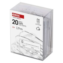 Dekoracje - 20 LED nano łezki 1,9m 2x AA zimna biel, srebrny przewód, IP20 timer