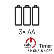 LED Weihnachtliche Nano-Kette – Igel, 2,4 m, 3x AA, Innen, Kaltweiß, Timer