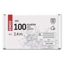 LED Weihnachtliche Nano-Kette – Igel, 2,4 m, 3x AA, Innen, Kaltweiß, Timer