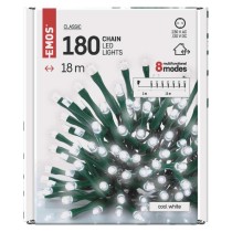 LED Weihnachtliche Lichterkette, 18 m, Außen/Innen, kaltweiß, Programme