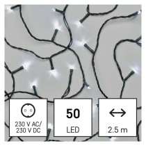 Lampki choinkowe Classic 50 LED 2,5m zimna biel, zielony przewód, IP20