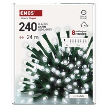LED božična veriga, 24 m, zunanja in notranja, hladna bela, programi, časovnik
