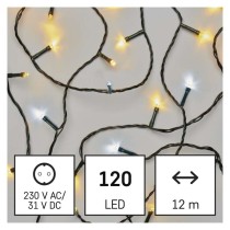 LED vánoční řetěz blikající, 12 m, venkovní i vnitřní, teplá/studená bílá, časovač