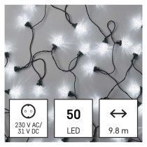 LED vánoční řetěz – šišky, 9,8 m, venkovní i vnitřní, studená bílá, programy